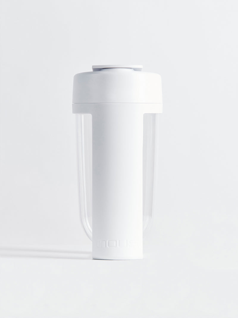 fitness bottle and supplement shaker by mous in white color