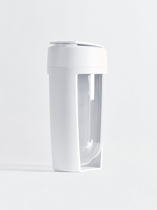 fitness bottle and supplement shaker by mous in white color