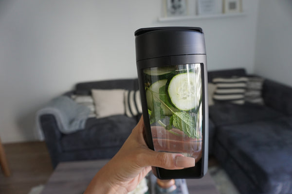 Slices of lemon, sprigs of mint and a little cucumber! Water infusion by Michelle Carigma.