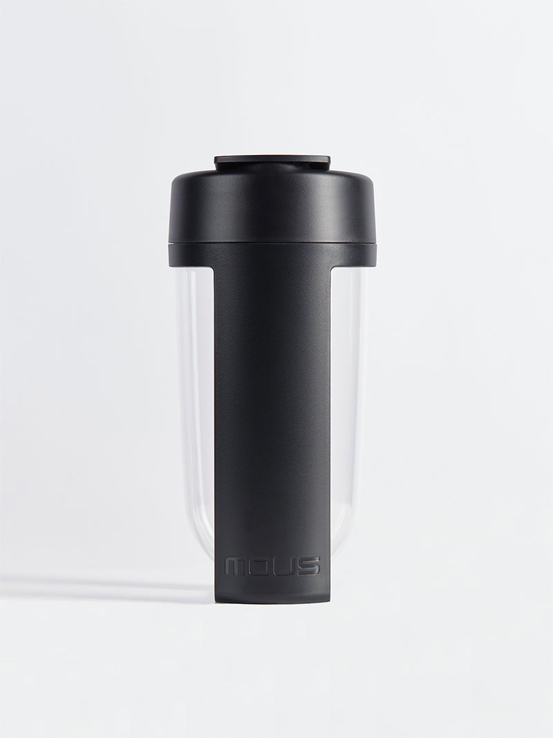 fitness bottle and supplement shaker by mous in black color