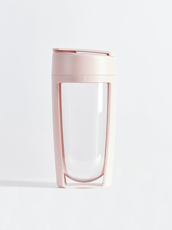 fitness bottle and supplement shaker by mous in blush color