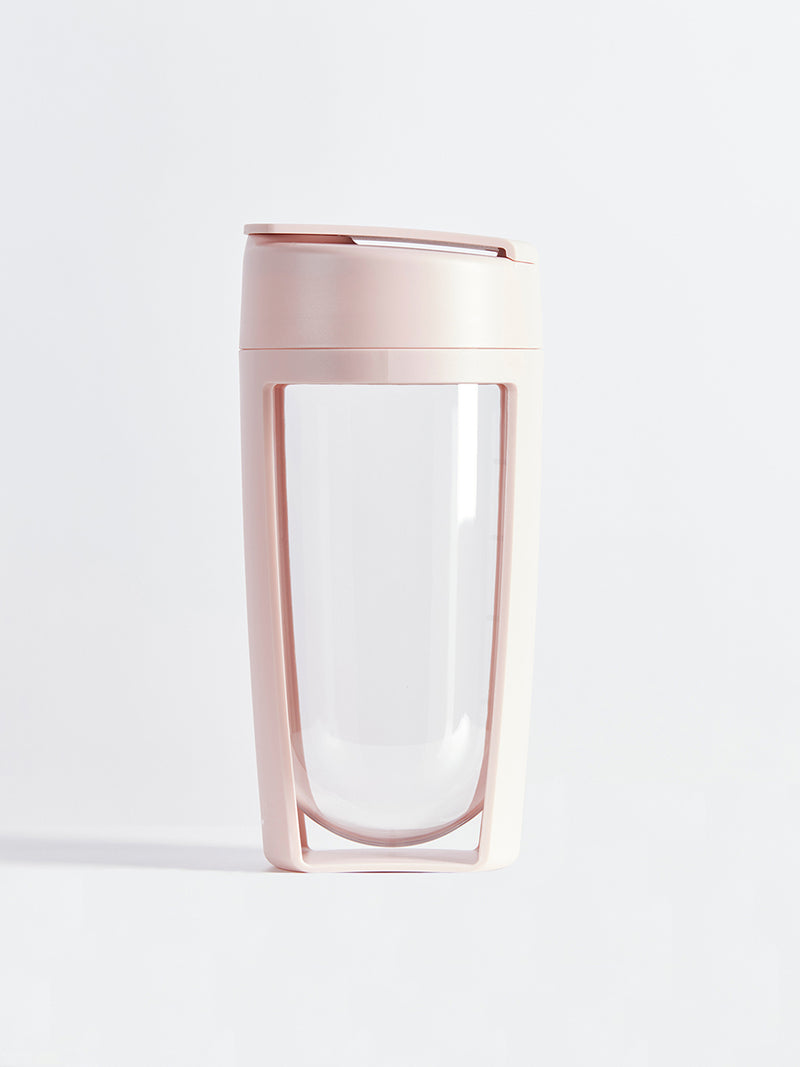 fitness bottle and supplement shaker by mous in blush color
