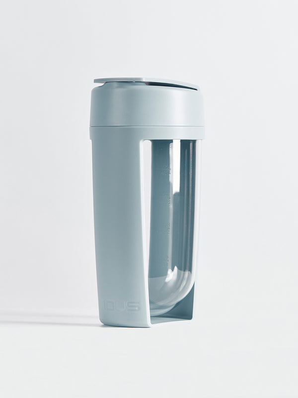 fitness bottle and supplement shaker by mous in grey color