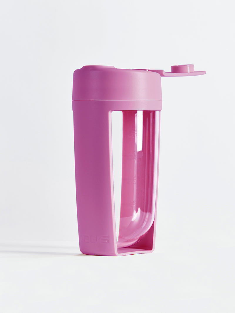 fitness bottle and supplement shaker by mous in pink color